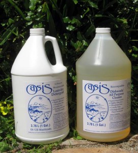Oasis cleaning products are great for greywater uses like watering plats with used wash-water.